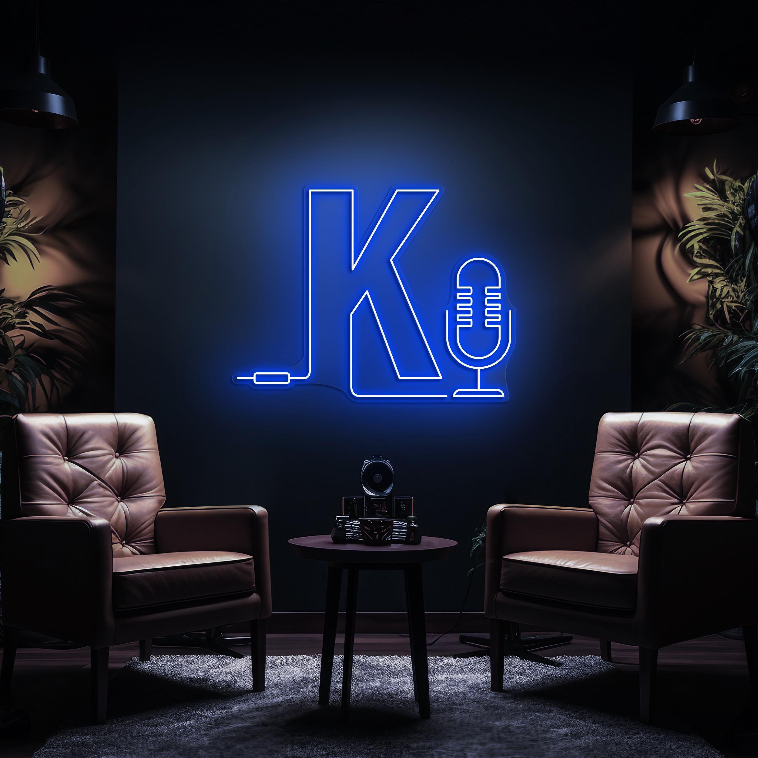 Podcast Neon Sign, Custom Letter with Microphone LED Light, Recording Room Wall Decor, Personalized Neon Sign for Studios,Radio, Music Clubs 4 the art of neon sign 1723 4