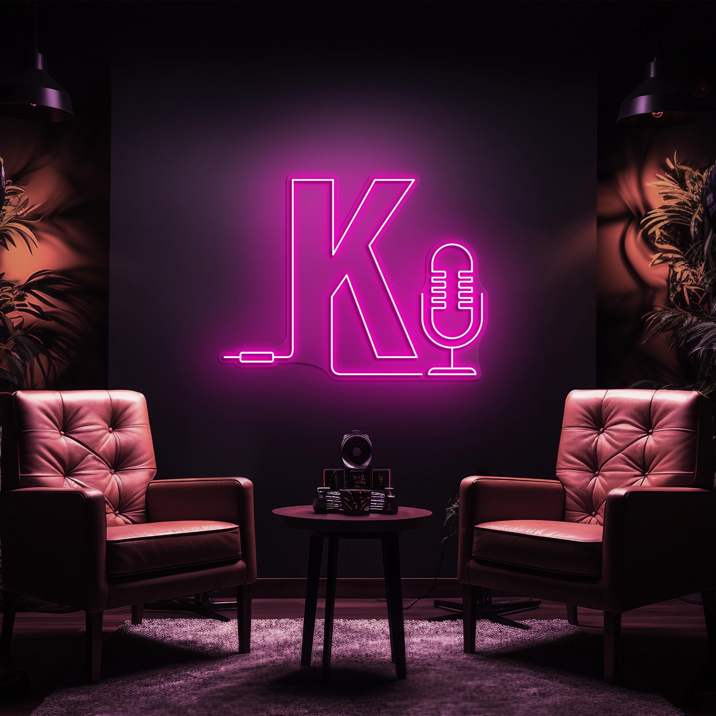 Podcast Neon Sign, Custom Letter with Microphone LED Light, Recording Room Wall Decor, Personalized Neon Sign for Studios,Radio, Music Clubs 5 the art of neon sign 1723 5