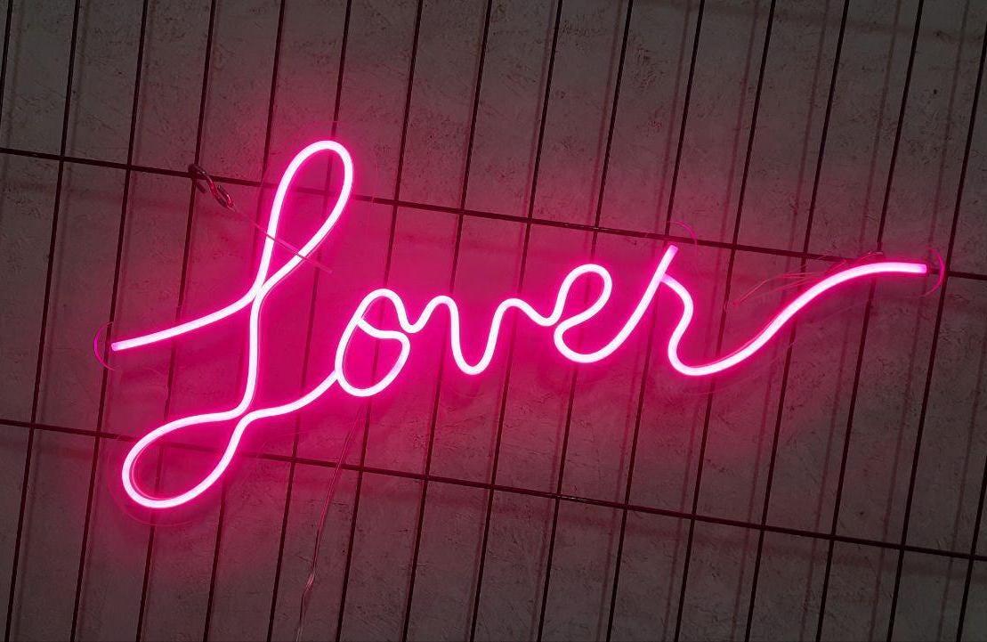 Lover Neon Sign, Lover Led Sign, Lover Sign, Neon Sign Bedroom, Romantic Neon, Neon Sign For Couple, Neon Sign Wall Decor, Lover Art Decor 3 the art of neon sign 1817 3