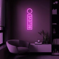Believe Neon Sign, Believe LED Light, Motivation Wall Decor, Home Wall Decor, Gym Wall Art, Dream Believe Achieve Sign, Christmas Wall Decor