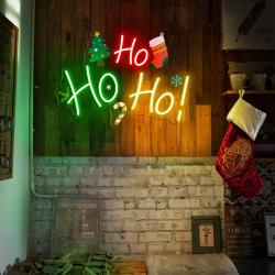 HoHoHo LED Neon Sign, Custom Neon Sign, Merry Xmas Decor Sign, Christmas Holiday Home Decor, Santa Lover Gift