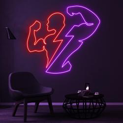 Bodybuilder Neon Sign, Bodybuilder LED Light, Power Wall Decor, Gym Wall Art, Fitness Neon Light, Gym Lover Gift, Motivational decor sign