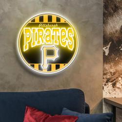 Pittsburgh Pirates Retro Acrylic Artwork LED Neon Sign MLB Fan Home Decor