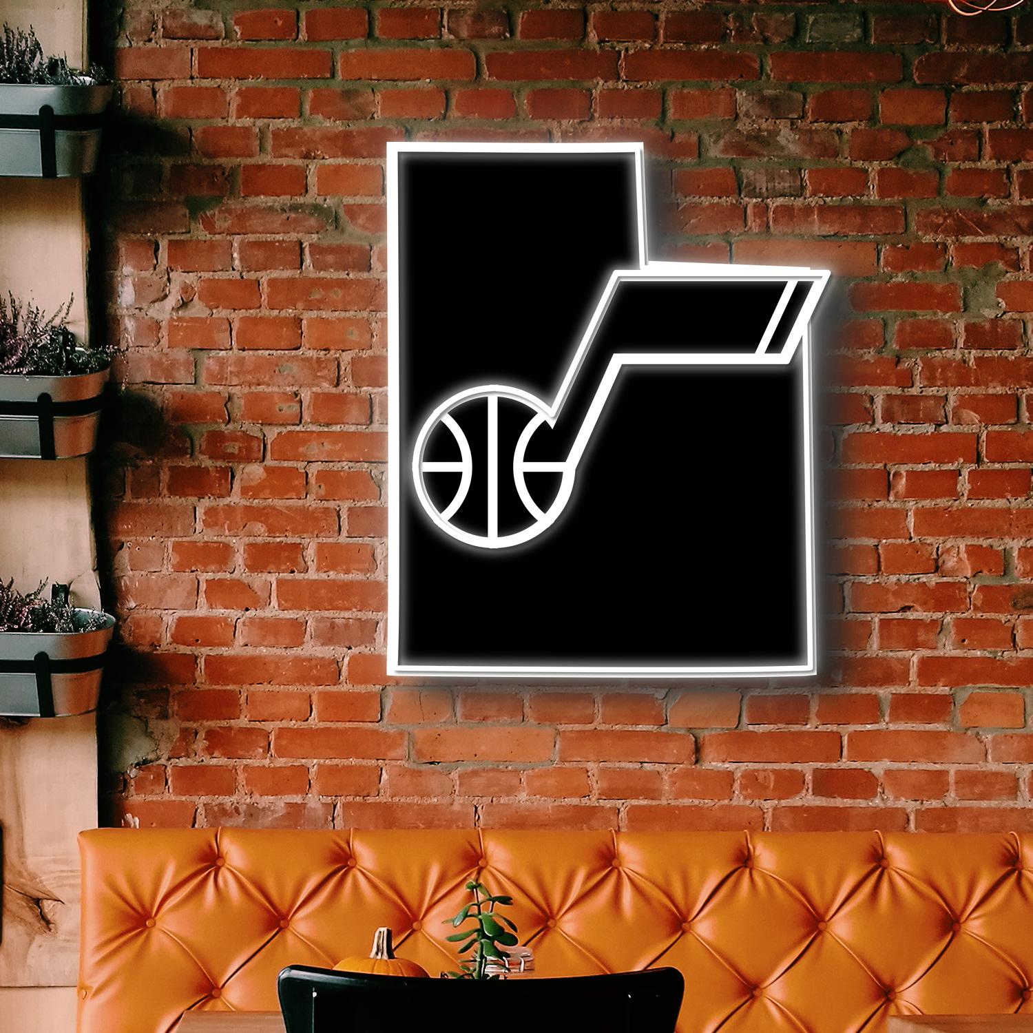 Utah Jazz Utah State Map Acrylic Artwork LED Neon Sign NBA Home Decor the art of neon sign 3124 0