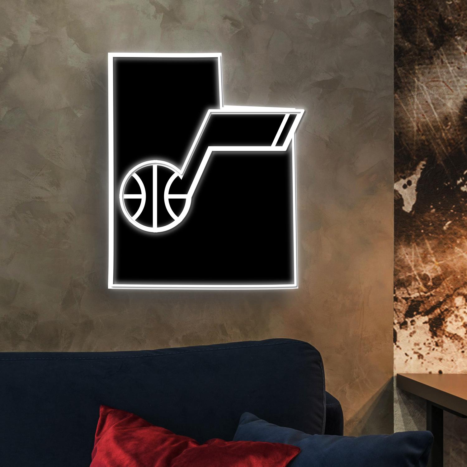 Utah Jazz Utah State Map Acrylic Artwork LED Neon Sign NBA Home Decor 3 the art of neon sign 3124 3