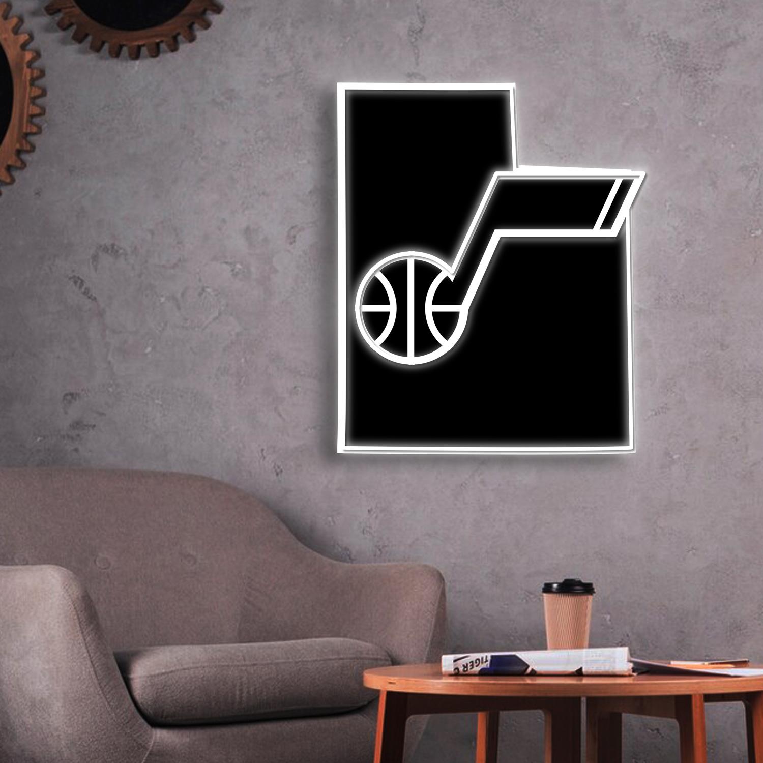 Utah Jazz Utah State Map Acrylic Artwork LED Neon Sign NBA Home Decor 7 the art of neon sign 3124 7