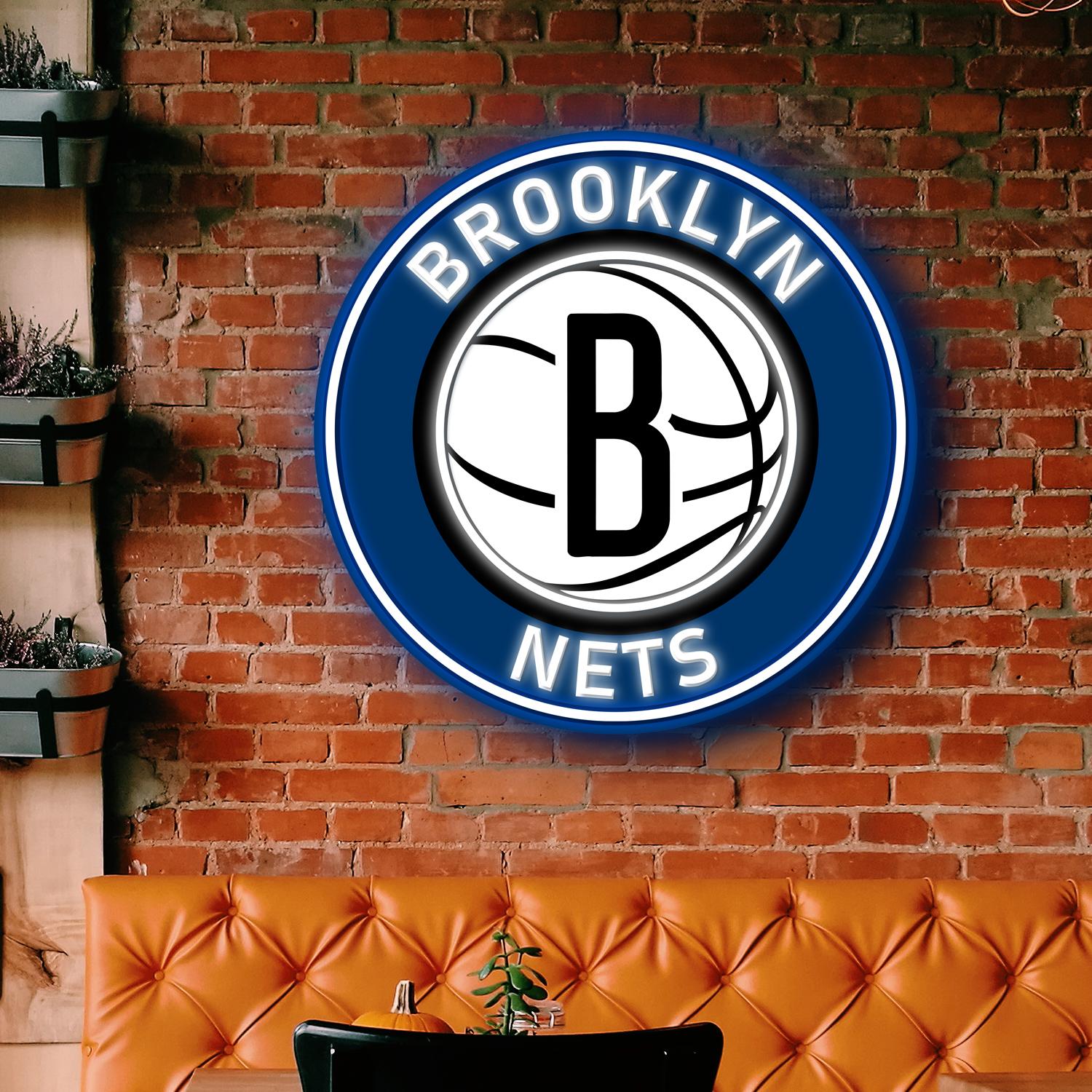 NBA Brooklyn Nets Acrylic Artwork LED Neon Sign Basketball Home Decor the art of neon sign 4085 0