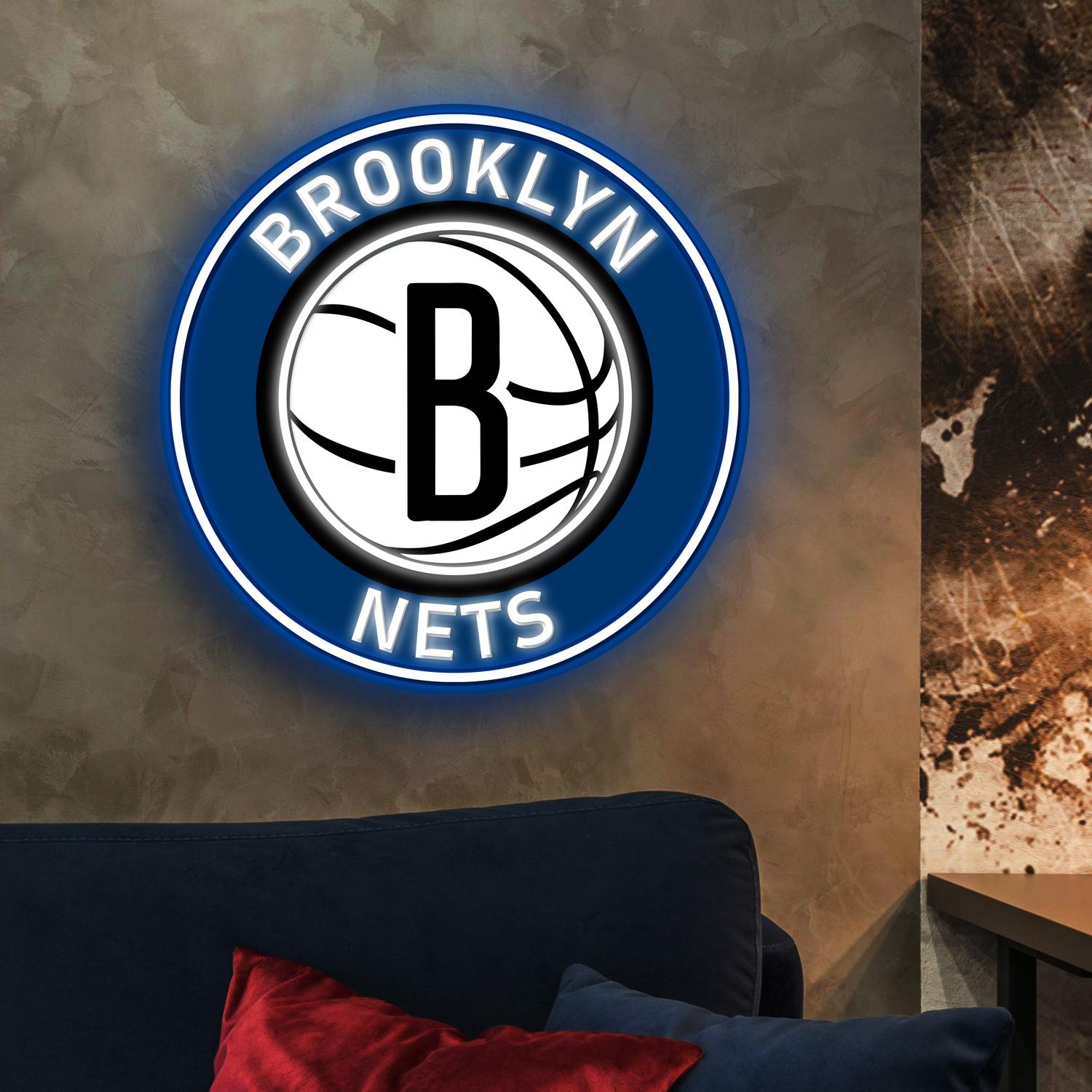 NBA Brooklyn Nets Acrylic Artwork LED Neon Sign Basketball Home Decor 1 the art of neon sign 4085 1
