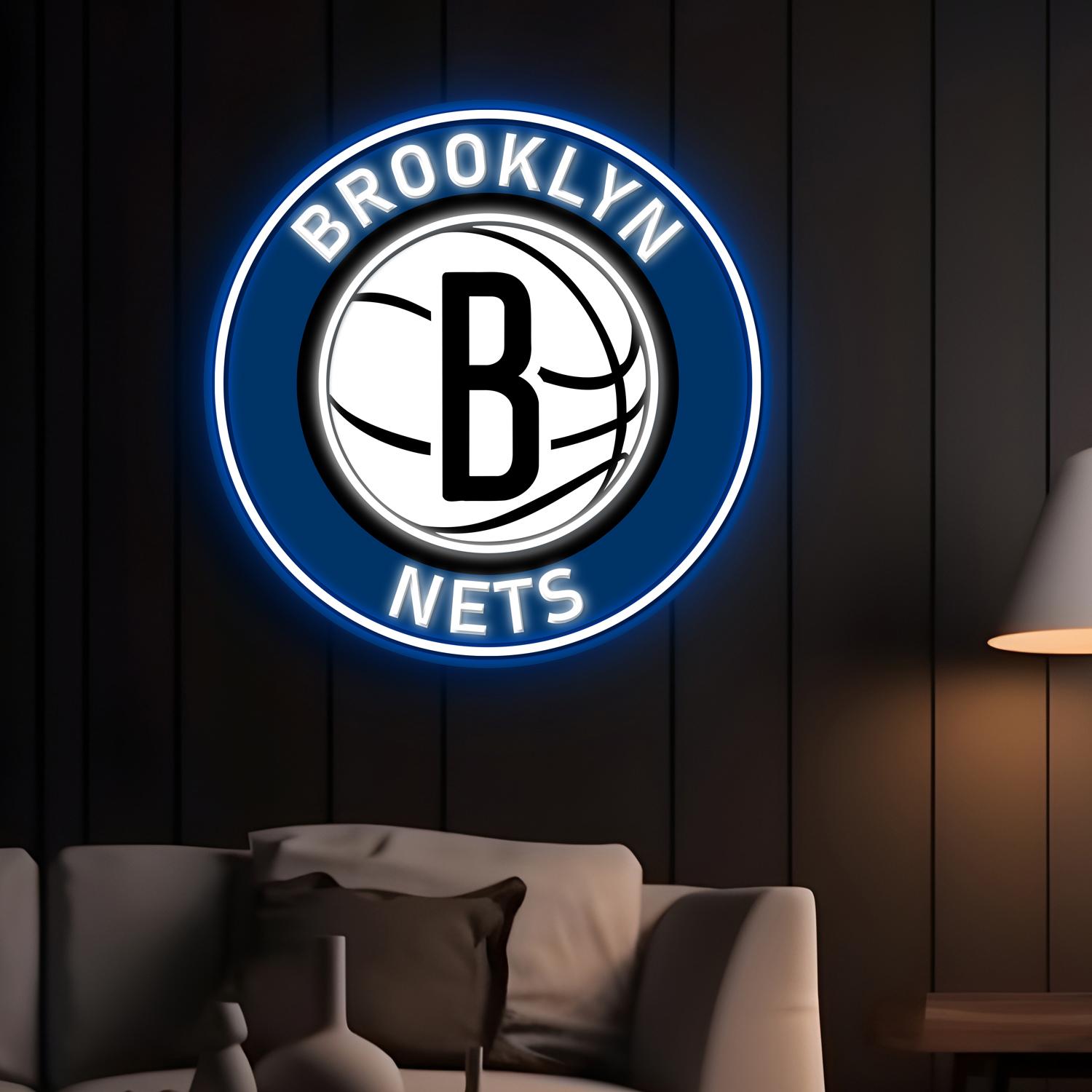 NBA Brooklyn Nets Acrylic Artwork LED Neon Sign Basketball Home Decor 3 the art of neon sign 4085 3