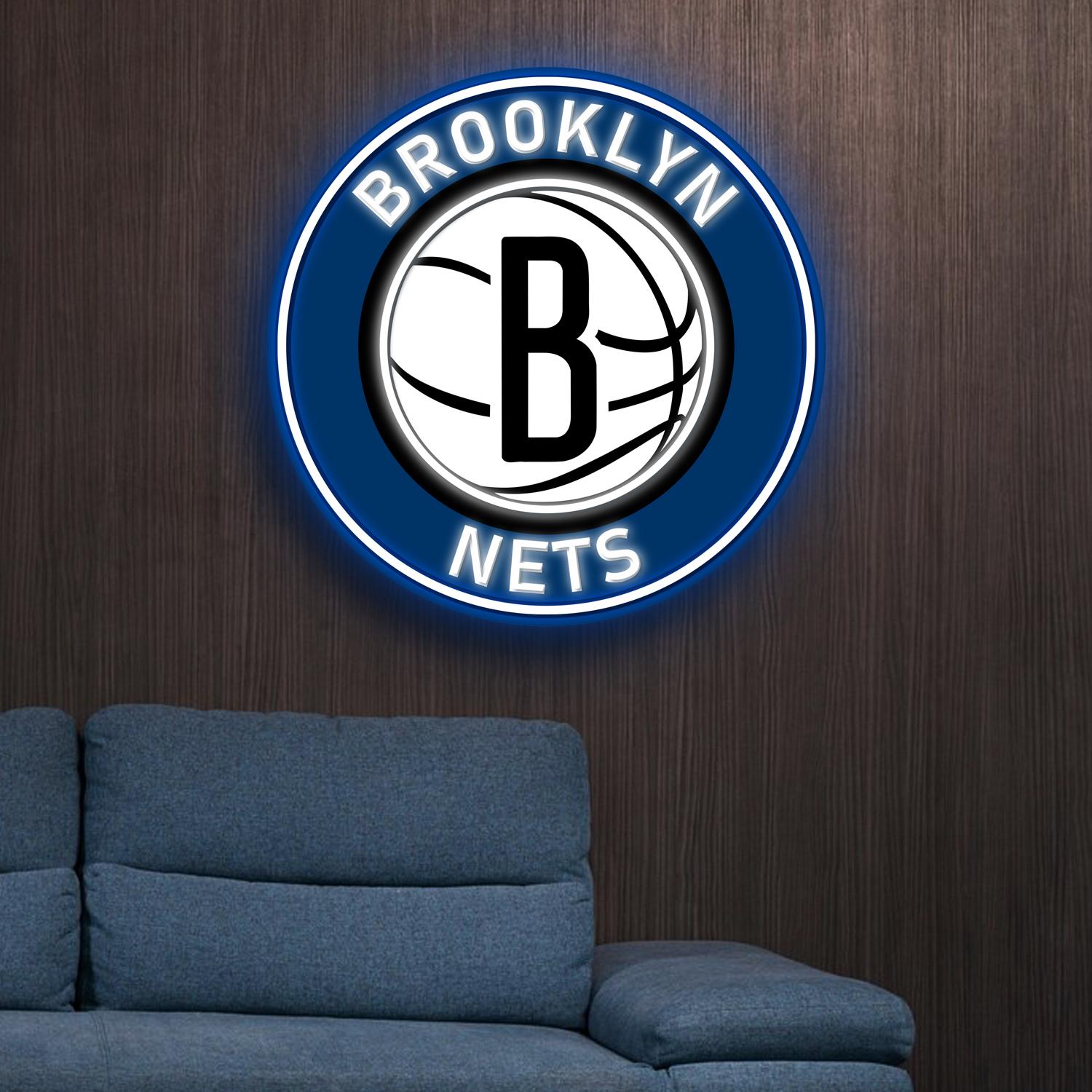 NBA Brooklyn Nets Acrylic Artwork LED Neon Sign Basketball Home Decor 5 the art of neon sign 4085 5