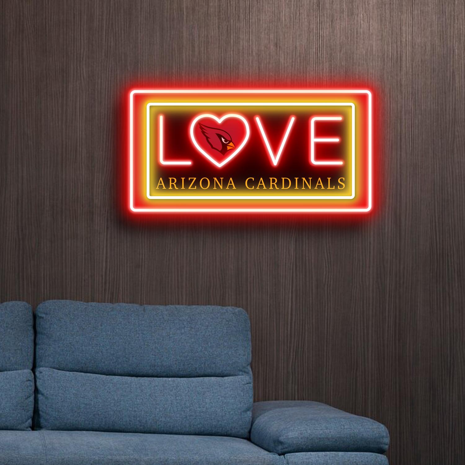 Love Arizona Cardinals Acrylic Artwork LED Neon Sign NFL Fan Home Decor 4 the art of neon sign 4798 4