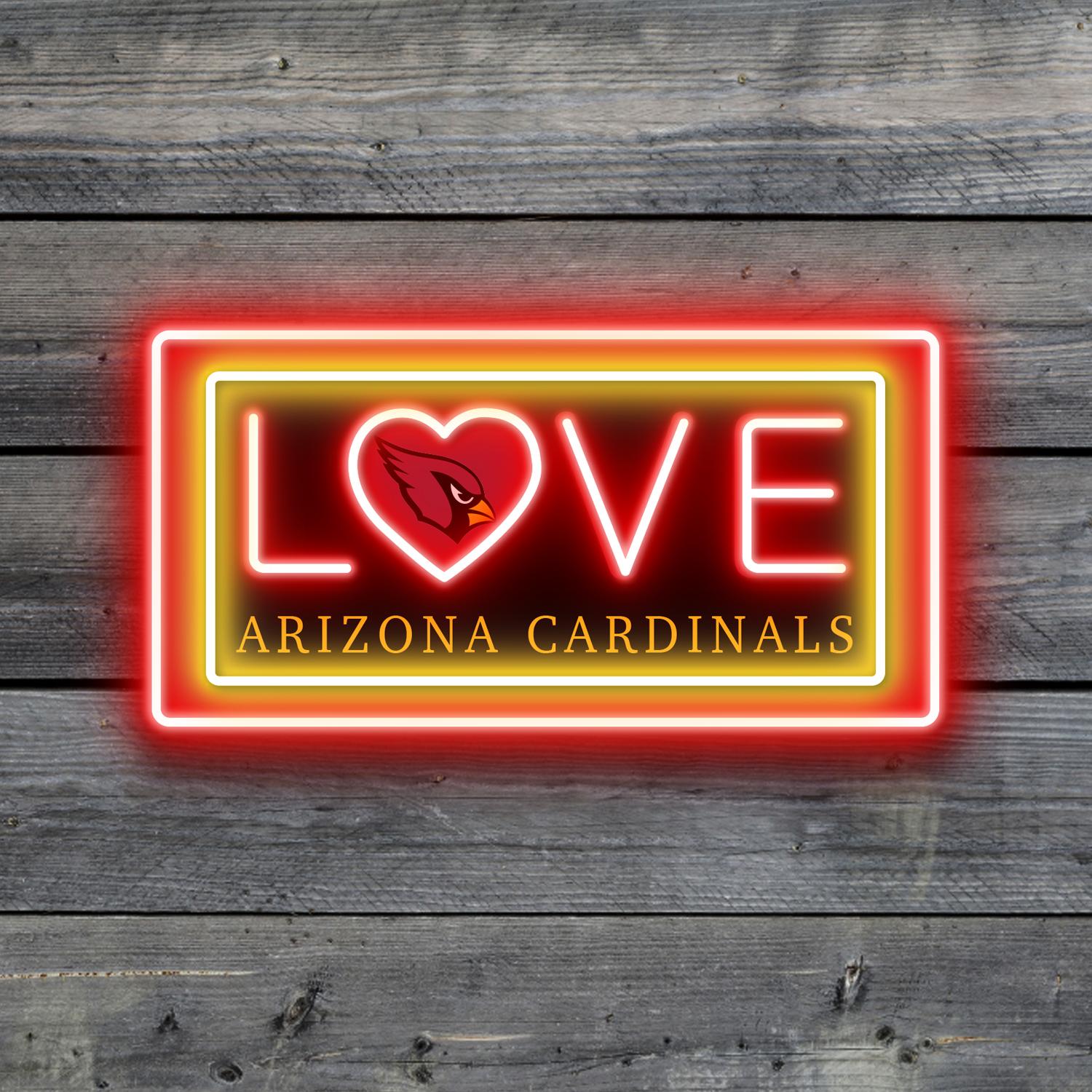 Love Arizona Cardinals Acrylic Artwork LED Neon Sign NFL Fan Home Decor 5 the art of neon sign 4798 5