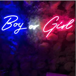 Boy or Girl Neon Signs Light Custom Baby Shower Gender Reveal Party Decoration