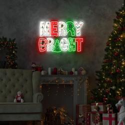 Merry and Bright Neon Sign, Christmas Neon Sign, Family Christmas Neon Led
