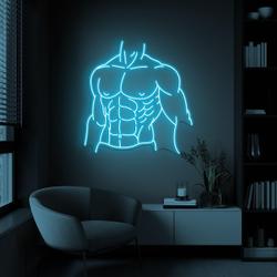 Bodybuilder Neon Sign, Bodybuilder LED Light, Muscular Man LED Sign