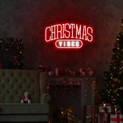Christmas Vibes Neon Sign, Christmas Neon Decor Wall