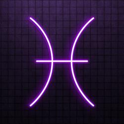 Pisces Neon Sign, Pisces LED Light, Zodiac Symbol Wall Art