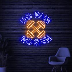 No Pain No Gain Neon Sign, No Pain No Gain LED Light, Gym Wall Decor