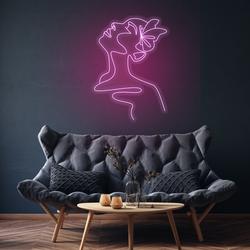 Woman Neon Signs Girl With Butterfly Led Signs