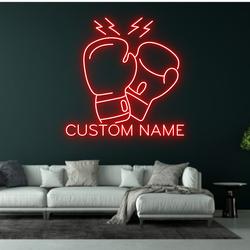 Custom Name Boxing Glove Neon Sign Boxing Glove LED Sign