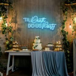 til death do us party led neon sign light 3
