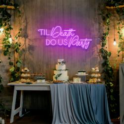 til death do us party led neon sign light 5