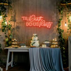 til death do us party led neon sign light 6