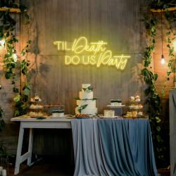 til death do us party led neon sign light 9