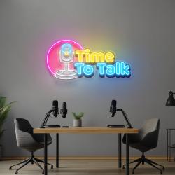 time to talk podcast led neon sign custom artwork 2