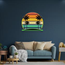 tropical retro vintage sunset palm tree artwork led neon sign light 3