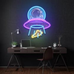 ufos astronaut art work led neon sign light 2