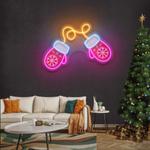 vibrant noel red gloves art work led neon sign light 0