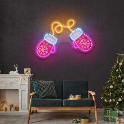 vibrant noel red gloves art work led neon sign light 1