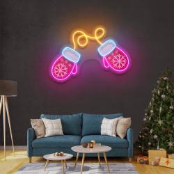 vibrant noel red gloves art work led neon sign light 2