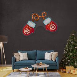vibrant noel red gloves art work led neon sign light 3