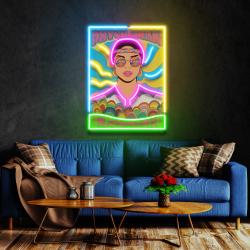 vintage hippie woman psychedelic pop art led neon sign light 1 1