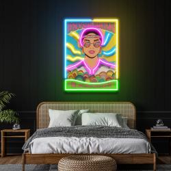 vintage hippie woman psychedelic pop art led neon sign light 1 2