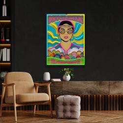vintage hippie woman psychedelic pop art led neon sign light 1 3
