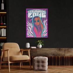 vintage hippie woman psychedelic pop art led neon sign light 3