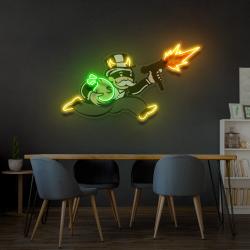 violent monopoly gun led neon acrylic artwork led neon sign light 1