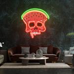 watermelon skull art work led neon sign light 0