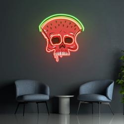 watermelon skull art work led neon sign light 1