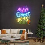 wavy merry christmas art work led neon sign light 0