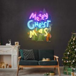 wavy merry christmas art work led neon sign light 1