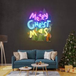 wavy merry christmas art work led neon sign light 2