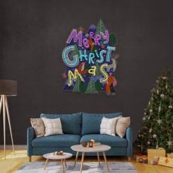 wavy merry christmas art work led neon sign light 3