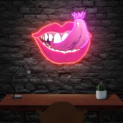 woman pink lips art work led neon sign light 1