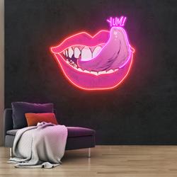 woman pink lips art work led neon sign light 2