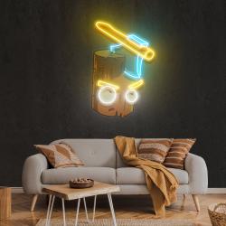 wood and ax artwork led neon sign light 1