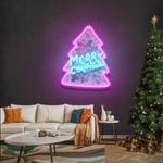 xmas on tree art work led neon sign light 0